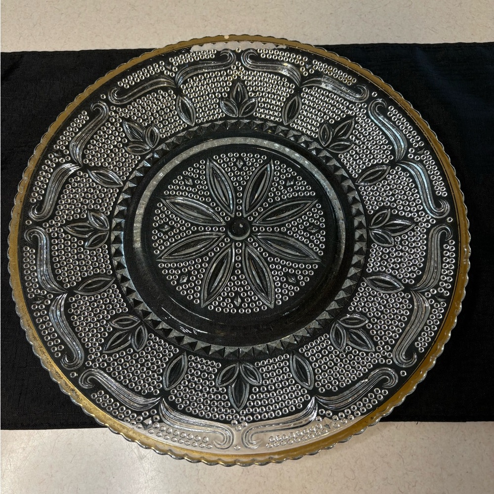 Heritage Gold(Gold Trim) By Federal Glass Sandwich Platter Dish